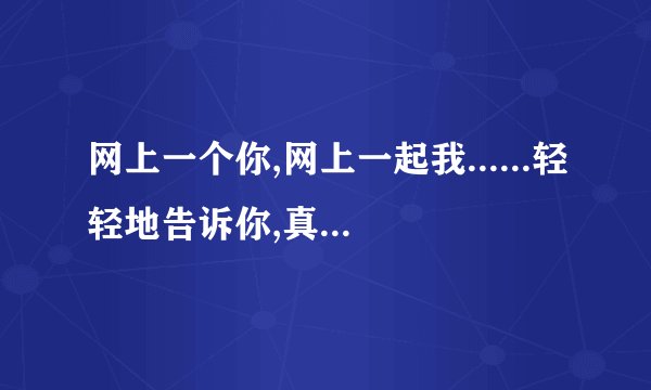 网上一个你,网上一起我......轻轻地告诉你,真的爱过...这是一首什么歌.和全部歌词.
