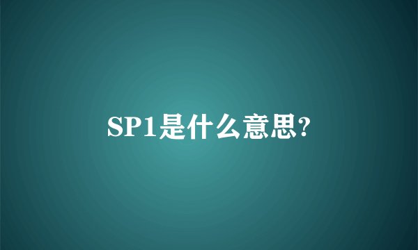 SP1是什么意思?