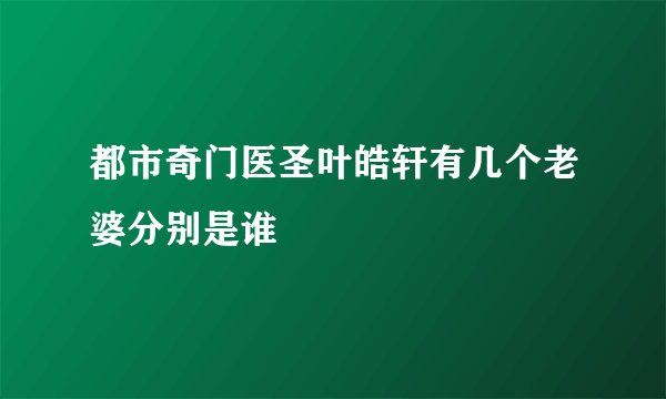 都市奇门医圣叶皓轩有几个老婆分别是谁