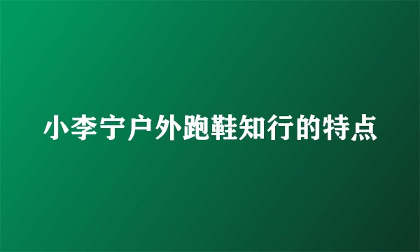 小李宁户外跑鞋知行的特点