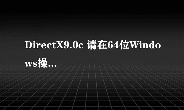 DirectX9.0c 请在64位Windows操作系统下运行本程序