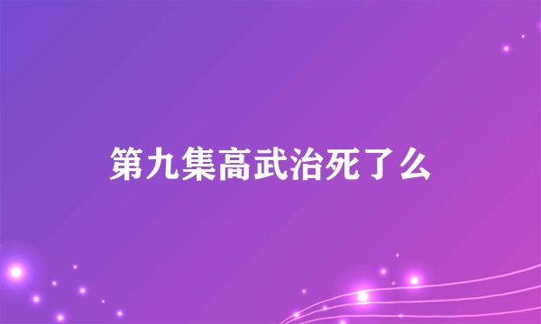 第九集高武治死了么