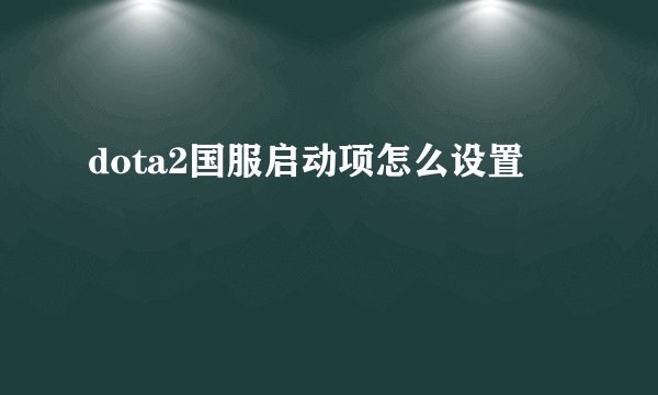 dota2国服启动项怎么设置