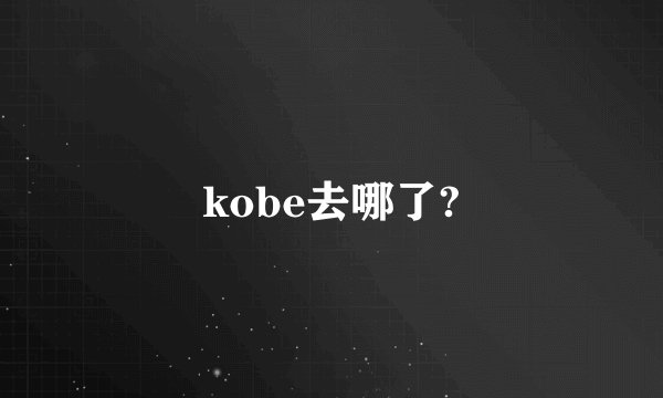 kobe去哪了?