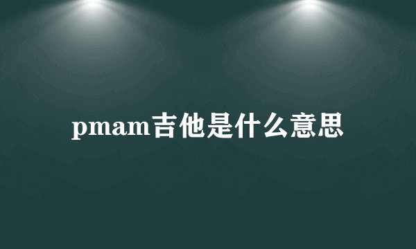 pmam吉他是什么意思