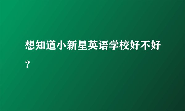 想知道小新星英语学校好不好？