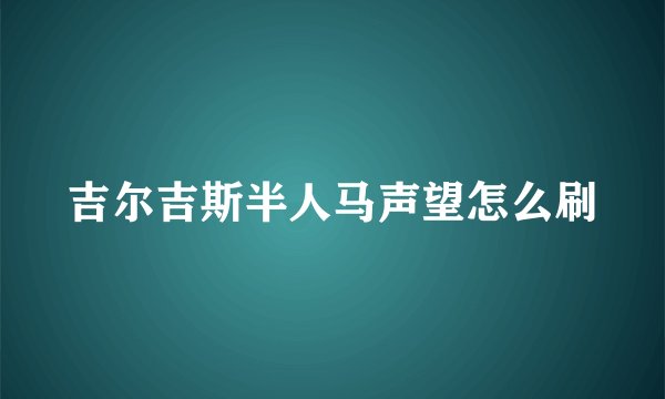 吉尔吉斯半人马声望怎么刷