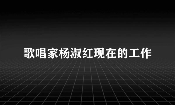 歌唱家杨淑红现在的工作