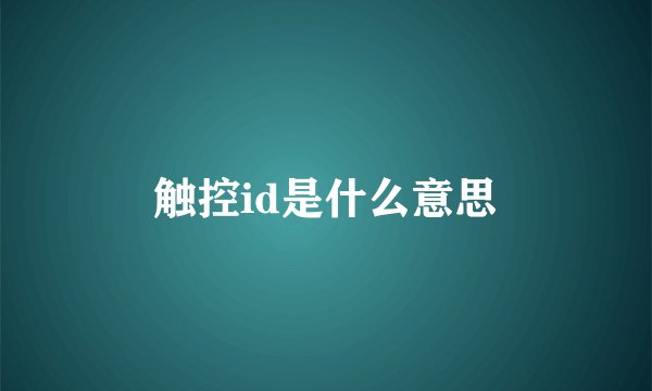 触控id是什么意思