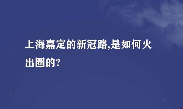 上海嘉定的新冠路,是如何火出圈的?
