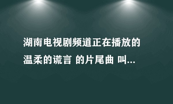 湖南电视剧频道正在播放的 温柔的谎言 的片尾曲 叫什么名字.是个《男》的唱的.有句叫什么 自作自受 来着