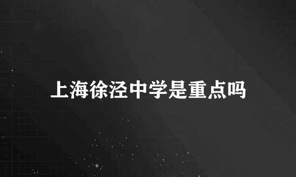 上海徐泾中学是重点吗