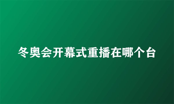 冬奥会开幕式重播在哪个台