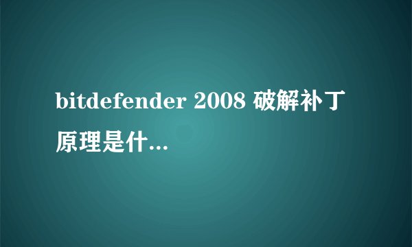 bitdefender 2008 破解补丁原理是什么？拜托各位大神