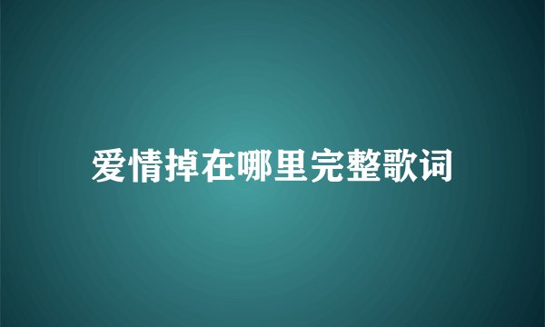 爱情掉在哪里完整歌词
