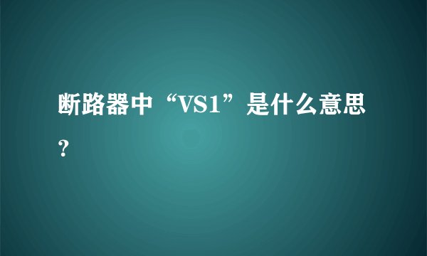断路器中“VS1”是什么意思？