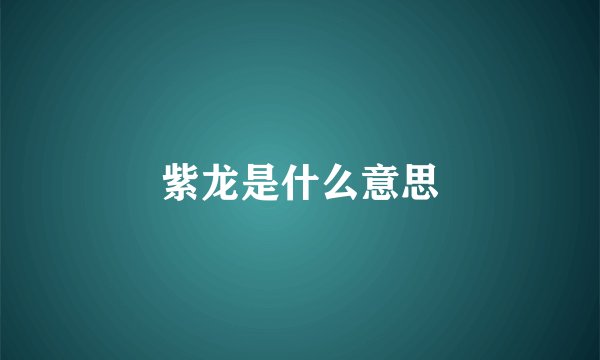 紫龙是什么意思