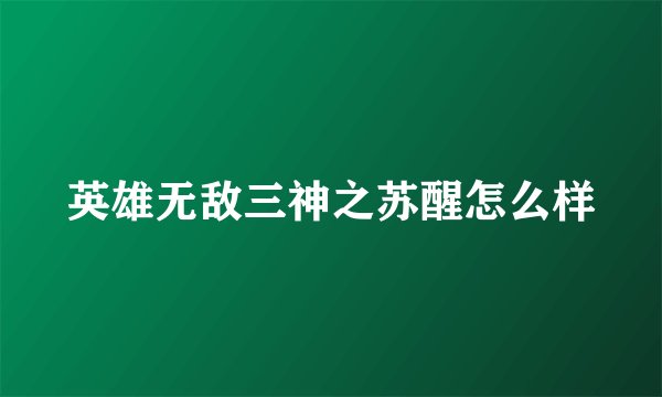 英雄无敌三神之苏醒怎么样