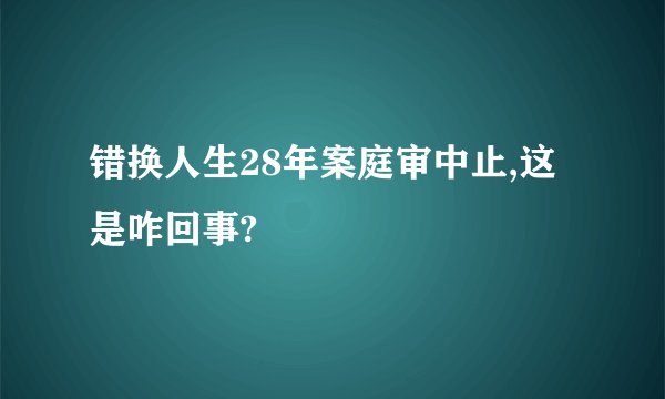 错换人生28年案庭审中止,这是咋回事?