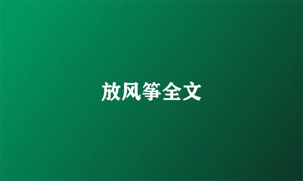 放风筝全文