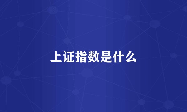上证指数是什么