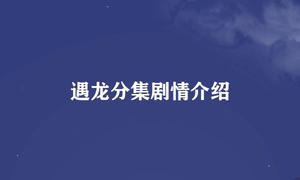 遇龙分集剧情介绍