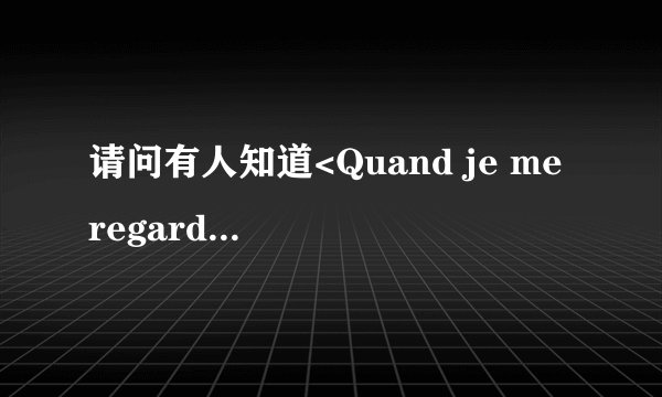 请问有人知道<Quand je me regarde>是什么意思吗