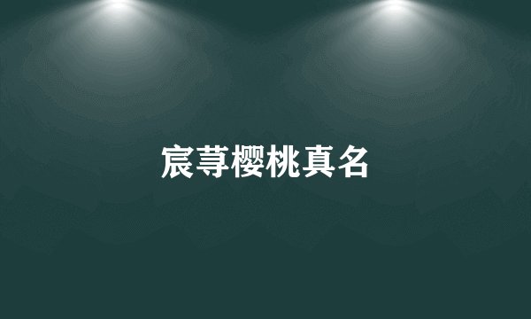 宸荨樱桃真名