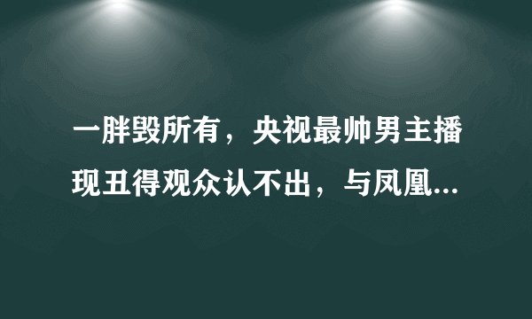 一胖毁所有，央视最帅男主播现丑得观众认不出，与凤凰女主播隐婚