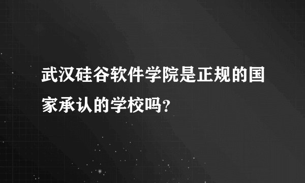 武汉硅谷软件学院是正规的国家承认的学校吗？