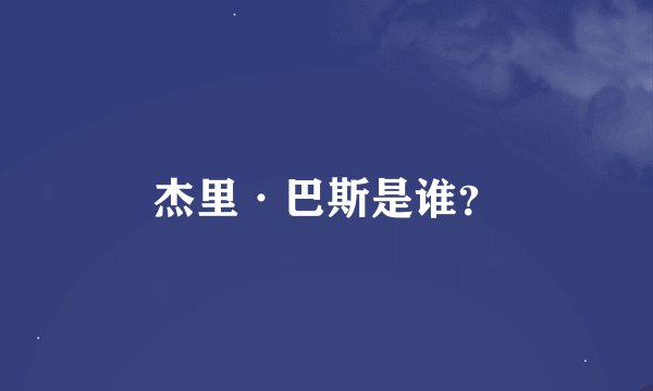 杰里·巴斯是谁？