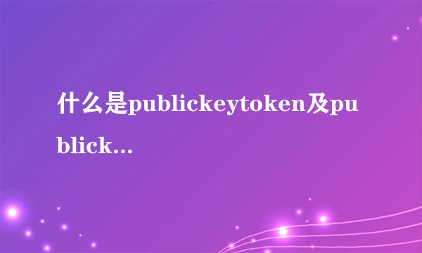 什么是publickeytoken及publickeytoken的作用