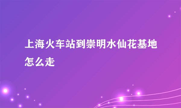 上海火车站到崇明水仙花基地怎么走