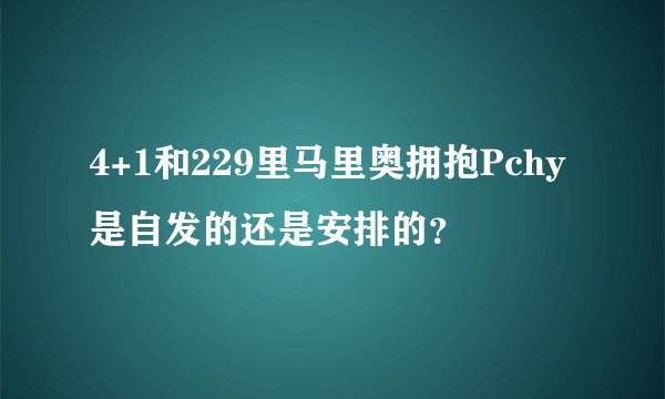 4+1和229里马里奥拥抱Pchy是自发的还是安排的？