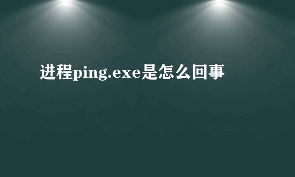 进程ping.exe是怎么回事