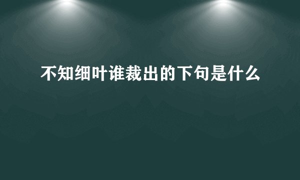 不知细叶谁裁出的下句是什么
