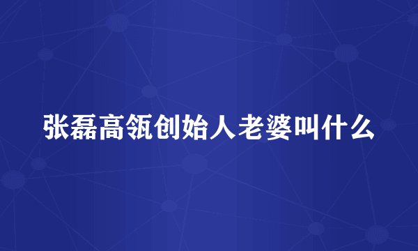 张磊高瓴创始人老婆叫什么