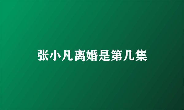 张小凡离婚是第几集