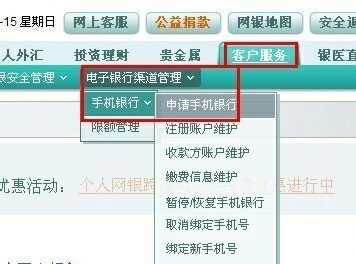 中国农业银行网上银行怎么开通手机银行