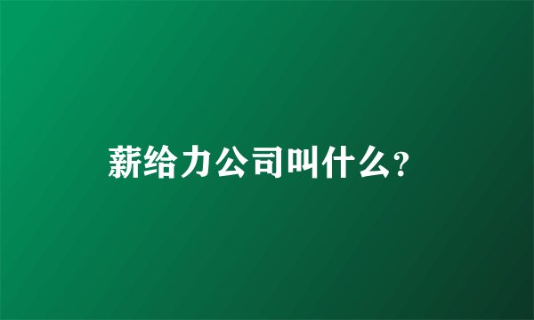 薪给力公司叫什么？