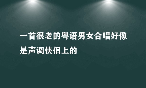 一首很老的粤语男女合唱好像是声调侠侣上的