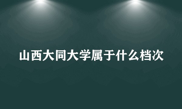 山西大同大学属于什么档次