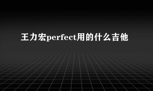 王力宏perfect用的什么吉他