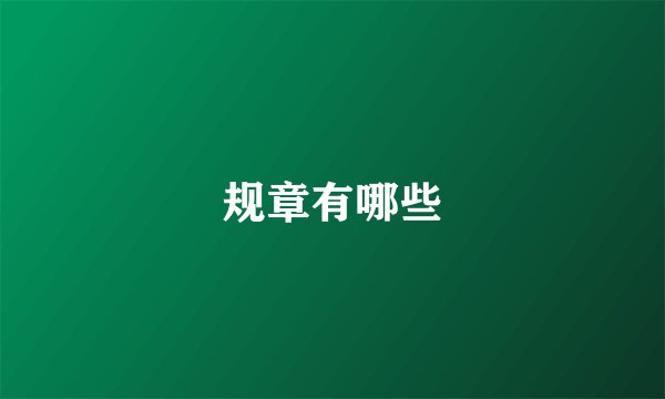 规章有哪些
