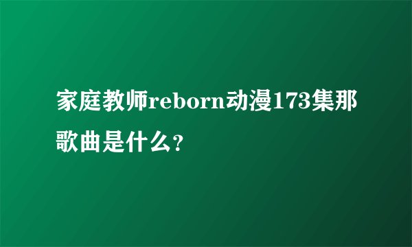 家庭教师reborn动漫173集那歌曲是什么？
