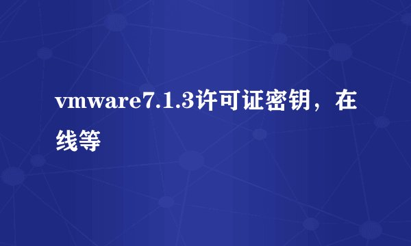vmware7.1.3许可证密钥，在线等
