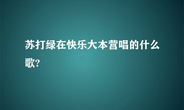 苏打绿在快乐大本营唱的什么歌?