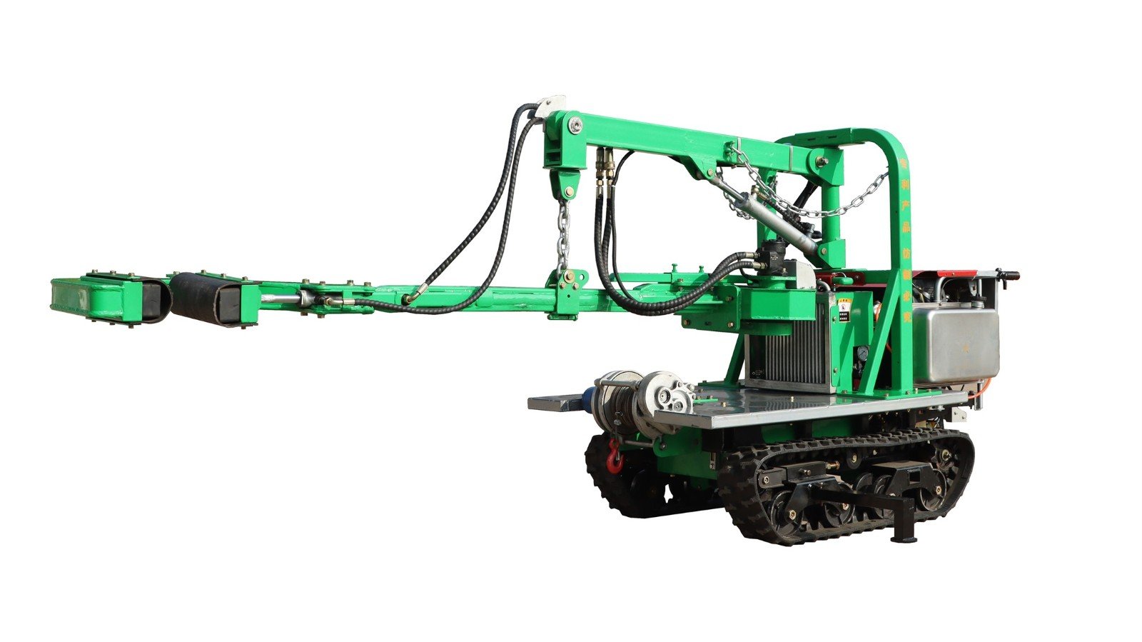 履带自走式液压振动山核桃采摘机采收机可以爬山作业吗？