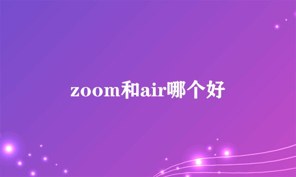 zoom和air哪个好